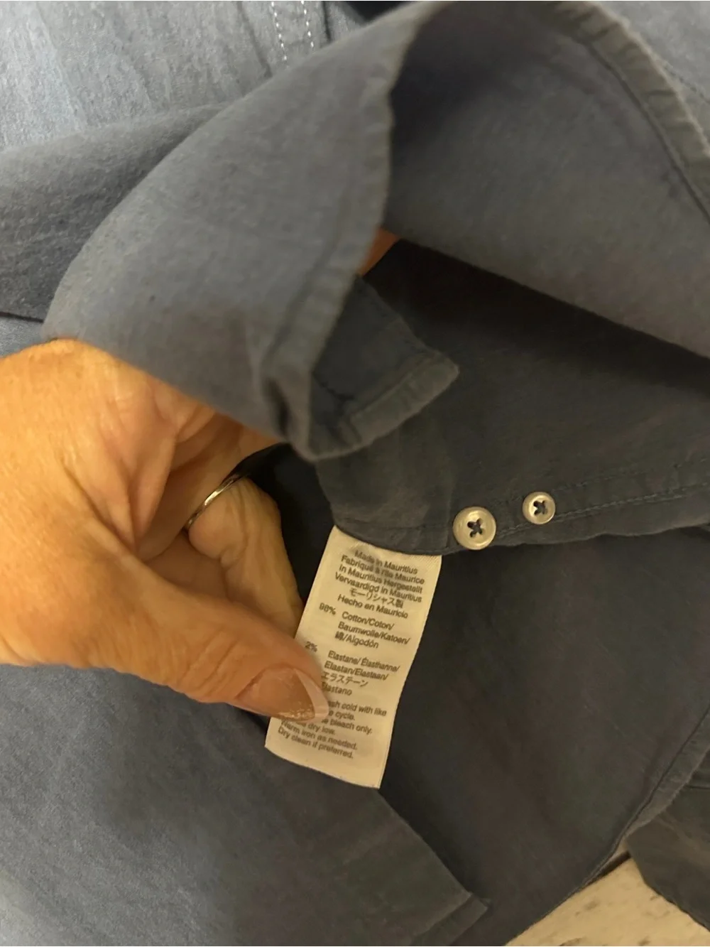 J.Crew Secret Wash Slim Fit Button Down Shirt Men’s Large Blue Stretch